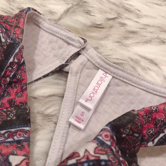 Xhilaration Black, Red, White Halter Striped Bohemian Boho Hippy Summer Dress - Picture 9 of 13